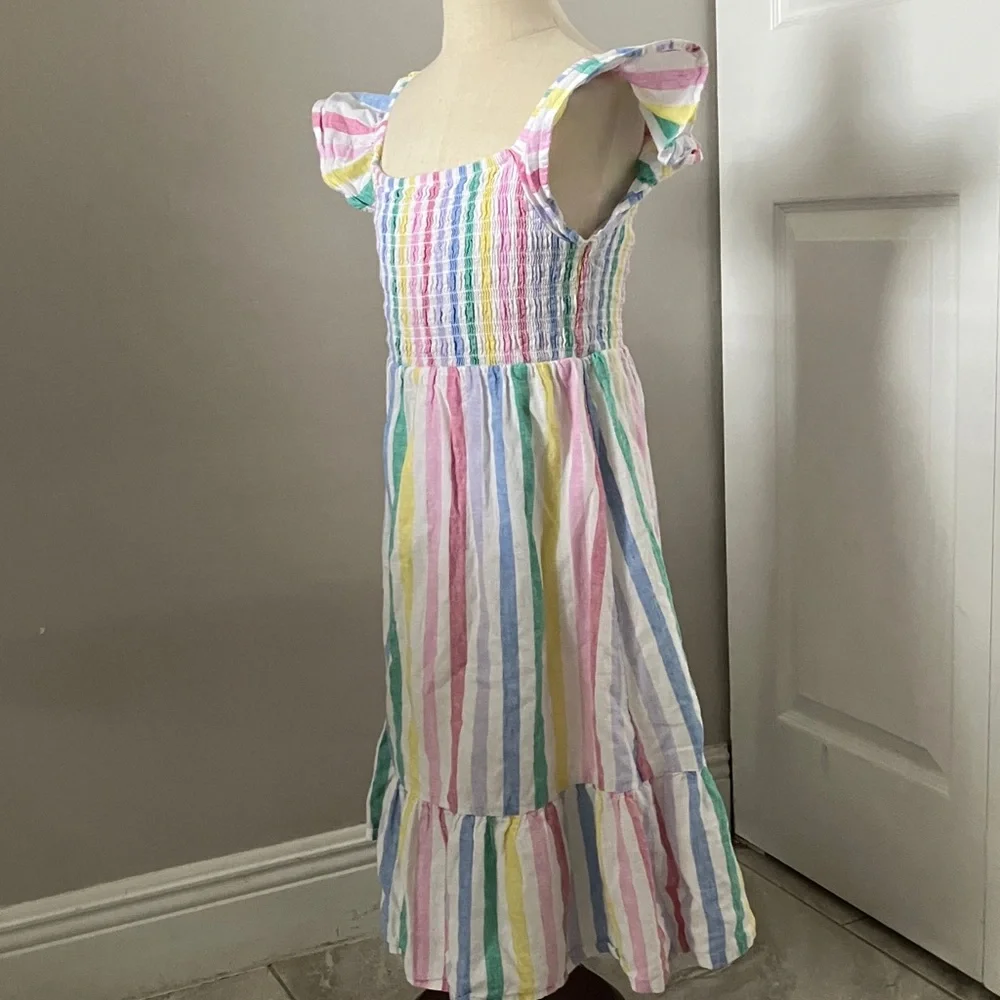 GAP Girls Multi Striped Cotton Midi Dress | L